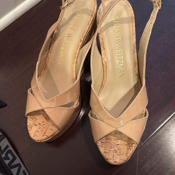 Stuart Weitzman Dayna Women's Tan Wedge Sandal - Picture 8 of 9